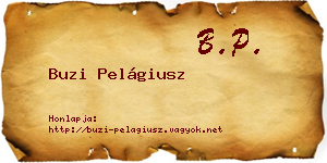 Buzi Pelágiusz névjegykártya